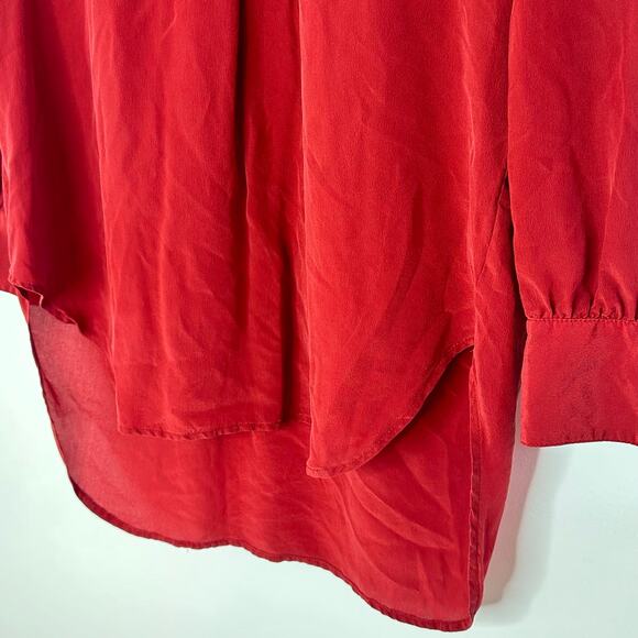 Madewell Ballad‎ Red Silk Embroidered Tunic Top Womans Small Feminine Romantic - Picture 8 of 8